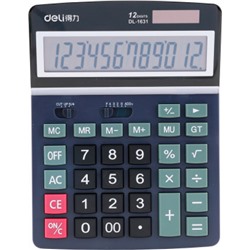 Калькулятор 12 разрядов E1631 203х155х42 мм черный (1026036) Deli