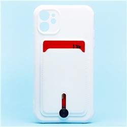 Чехол-накладка - SC304 с картхолдером для "Apple iPhone 11" (white) (208468)