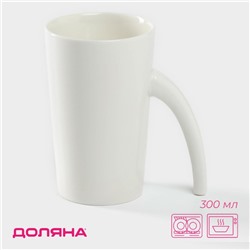 Кружка керамическая Доляна Coffee Brea, 300 мл, цвет белый