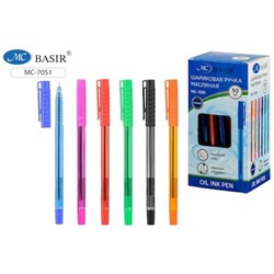 Ручка шариковая масляная 0.7мм МС-7051 синяя Basir