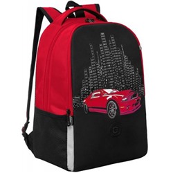 Рюкзак школьный RB-451-8/2 "Красное авто" черный - красный 29х38х16 см GRIZZLY