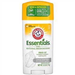 Arm & Hammer, Essentials, с натуральными дезодорирующими компонентами, дезодорант, без искусственных ароматизаторов, 71 г (2,5 унции)