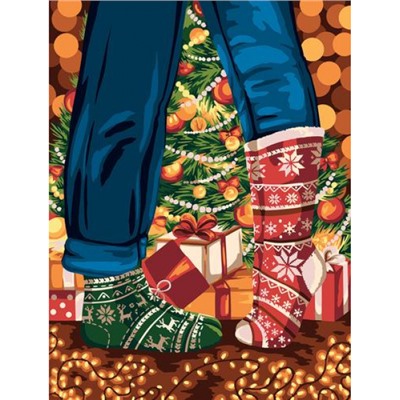 Картина по номерам 30х40 см "Свидание в Рождество" живопись с красками и кистью PNB/PM-100 ФРЕЯ