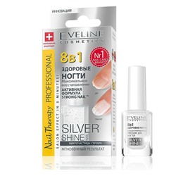 Средство Eveline Cosmetics Nail Therapy professional 8 в 1 Здоровые Ногти Silver Shine12 мл