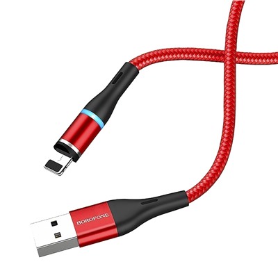 Кабель USB - Apple lightning Borofone BU16  120см 2,4A  (red)