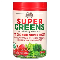 Country Farms, Super Greens, Alkalizing Formula, Berry, 10.6 oz (300 g)
