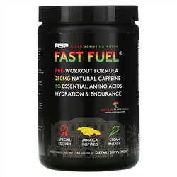 RSP Nutrition, Fast Fuel, формула перед тренировкой, восполнение жидкости и выносливость, со вкусом ямайского тропического пунша, 330 г (11,64 унции)
