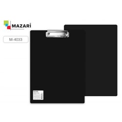 Планшет (доска с зажимом) А4 пластиковый, 1.5 мм, черный M-4033 Mazari