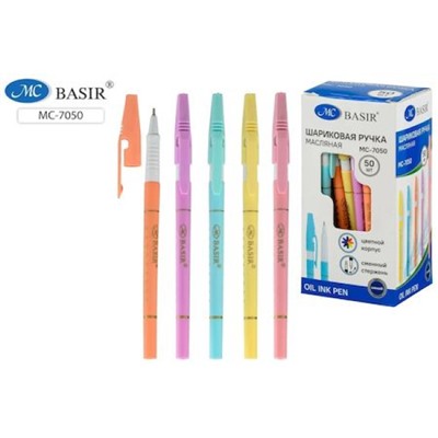 Ручка шариковая масляная 0.7мм МС-7050 синяя Basir