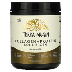 Terra Origin, Collagen +Protein Bone Broth, Chocolate, 18.9 oz (536 g)