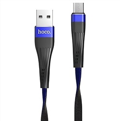 Кабель USB - micro USB Hoco U39 (повр. уп)  120см 2,4A  (blue/black)