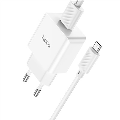 Адаптер Сетевой с кабелем Hoco C106A Leisure USB 2,1A/10W (USB/Micro USB) (white)