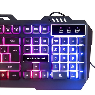 Клавиатура Nakatomi Gaming KG-35U мембранная игровая с подсветкой USB (black)