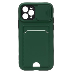 Чехол-накладка - PC066 с картхолдером (360) для "Apple iPhone 11 Pro" (green/black) (206973)