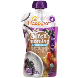 Happy Family Organics, Happy Tot, Stage 4, Super Morning, Organic Apples, Acai, Coconut Milk & Oats + Super Chia, 4 oz (113 g)