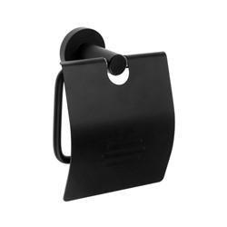 Держатель для туалетной бумаги Accoona, с крышкой, цвет чёрный, латунь