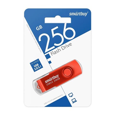 Флэш накопитель USB 256 Гб Smart Buy Twist 3.0 (red)