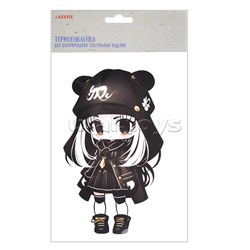 Термонаклейка для декорирования текстильных изделий "Anime Girl" 13,3x20 см, в пластиковом пакете с подвесом
