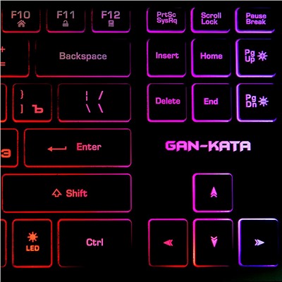 Проводной набор Dialog KMGK-1707U Gan-Kata мембранная, игровая клавиатура с подсветкой+мышь (black)