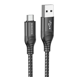 Кабель USB - Type-C Borofone BX56 (повр. уп)  100см 3A  (black)