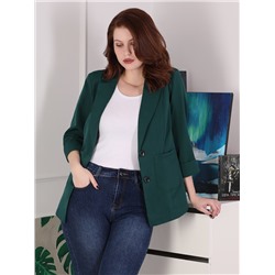 Пиджак женский больших размеров темно-зеленый