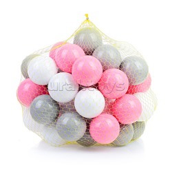 Набор шаров 60 шт (розовый, серый, белый)