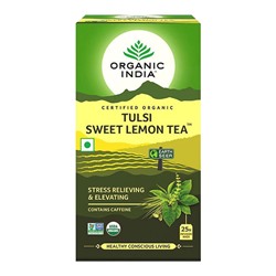 Organic India Tulsi Sweet Lemon Tea/Органик Индия чай из Тулси и лимоном, 25 Чайные пакетиков