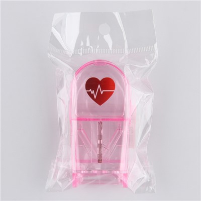Таблетница с таблеторезкой «Сердце», 1 секция, 8.5 х 4 х 2.5 см