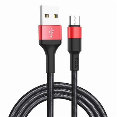 Кабель USB - micro USB Hoco X26 Xpress  100см 2A  (black/red)