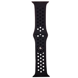 Ремешок - ApW Sport N Apple Watch 38/40/41мм силикон на кнопке (L) (black)