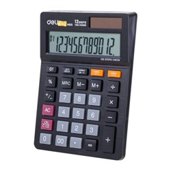 Калькулятор 12 разрядов EM01320 149х104х27 мм черный (1187623) Deli