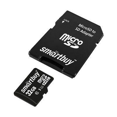 Карта флэш-памяти MicroSD 32 Гб Smart Buy +SD адаптер (class 10) LE