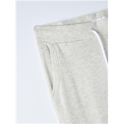 Легкие спортивные брюки из однотонной ткани Светло-бежевый меланж
