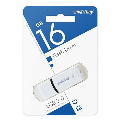 Флэш накопитель USB 16 Гб Smart Buy Paean (white)