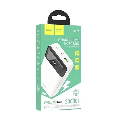 Внешний аккумулятор Hoco J102A PD QC 20000mAh Micro/Type-C/USB*2/Type-C (white)