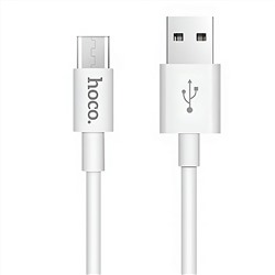 Кабель USB - micro USB Hoco X23 Skilled (повр. уп)  100см 2,1A  (white)