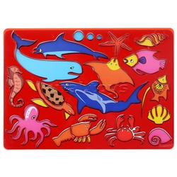 Трафарет для рисования "Морская фауна & фигуры", с раскраской, ассорти
