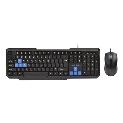 Проводной набор Smart Buy SBC-230346-KB ONE мембранная клавиатура+мышь (black/blue)
