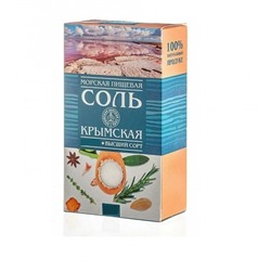 Крымская Морская соль ПИЩЕВАЯ - 1 кг (СРЕДНИЙ кристалл) коробка