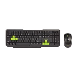Беспроводной набор Smart Buy SBC-230346AG-KN ONE мембранная клавиатура+мышь (black/green)