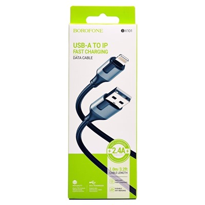 Кабель USB - Apple lightning Borofone BX101 Creator  100см 2,4A  (black)