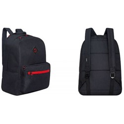 Рюкзак молодежный RQL-218-9/1 черный - красный 28х41х18 см GRIZZLY