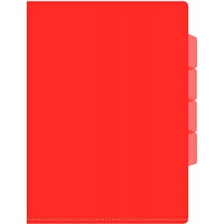 Папка-уголок 3-х уровневая 150мкр -E356RED красная (816366) Бюрократ