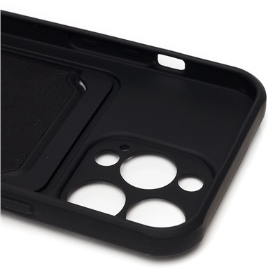 Чехол-накладка - SC304 с картхолдером для "Apple iPhone 13 Pro" (black) (208487)