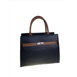 Женская сумка из искусственной кожи, цвет черный с коричневым