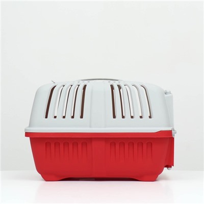 Переноска для животных, 47×30×35 см, вес до 9 кг, пластик, красная