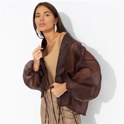 Жакет из полупрозрачной ткани, Вершина восхищения (коричневый)