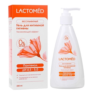 Гель для интимной гигиены, Lactomed Panthenol, увлажняющий эффект, 200 мл