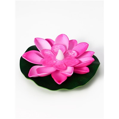 Садовый светильник для водоёмов «Лотос», 10×13×15 см, на батарейке, розовый