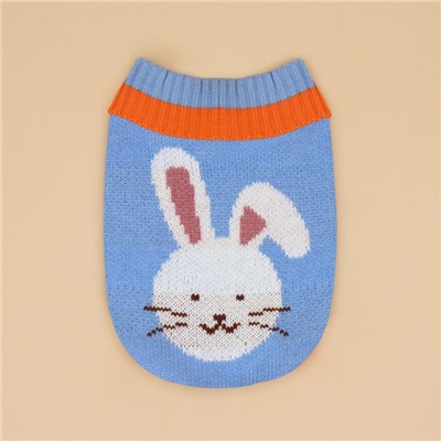 Свитер для животных «Зайка», размер S, ДС 23, ОШ 23, ОГ 26-45 см, голубой